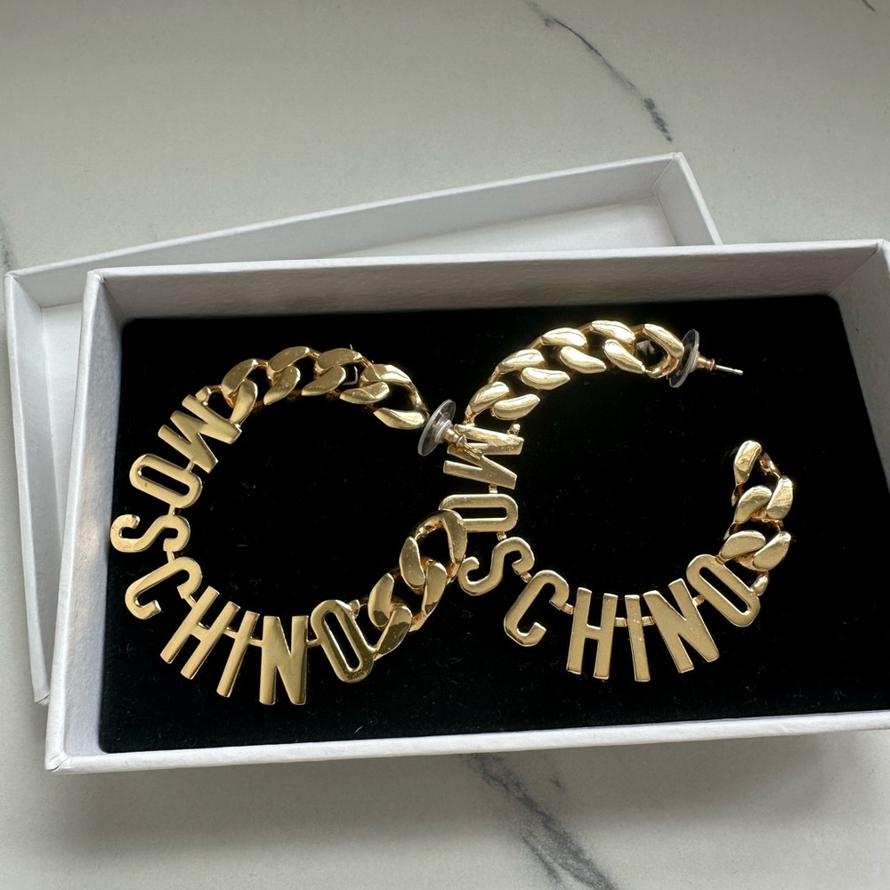 Moschino Gold Hoop Earrings